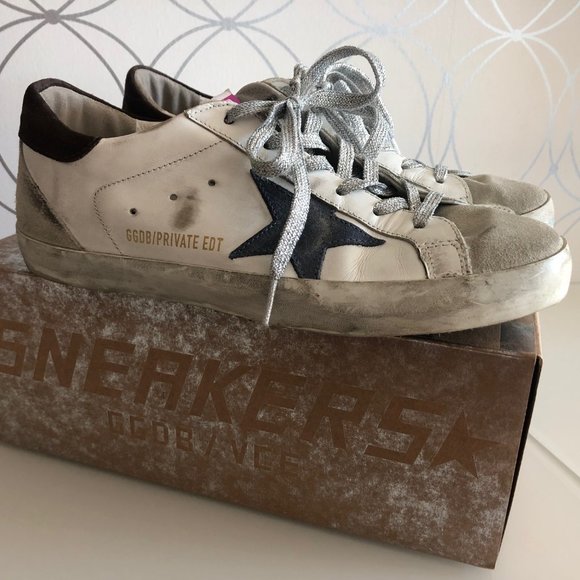 Golden Goose SUPERSTAR WHITE LEATHER/BLUE SUEDE - Picture 3 of 7